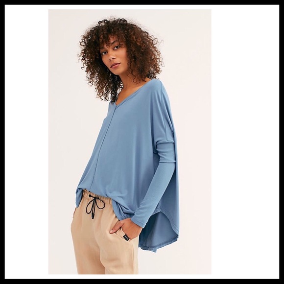 FREE PEOPLE BOHO FLOWY TUNIC TOP SLOUCHY TEE A3C - Picture 10 of 15